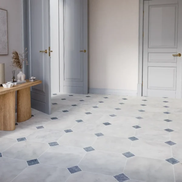 Caria Luna - Ash Blue Octagon Marble Tile