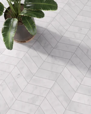 Carrara White Chevron Marble Tile