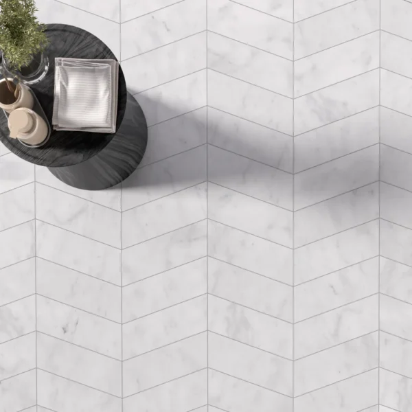 Carrara White Chevron Marble Tile