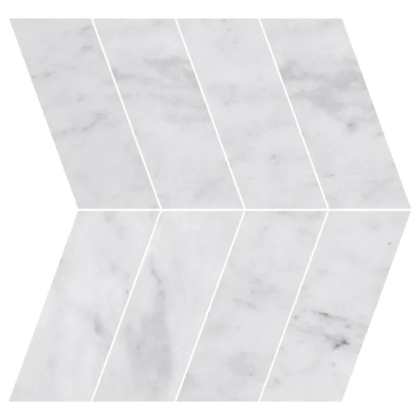 Carrara White Chevron Marble Tile - Image 2