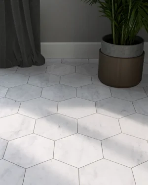 Carrara White Hexagon Marble Tile