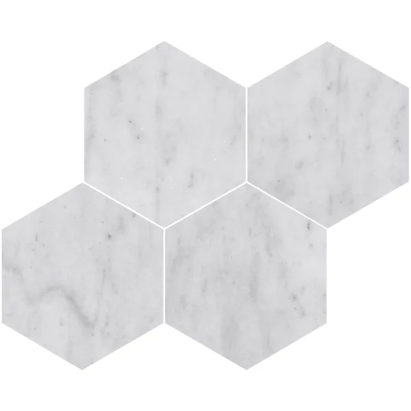 Carrara White Hexagon Marble Tile - Image 2