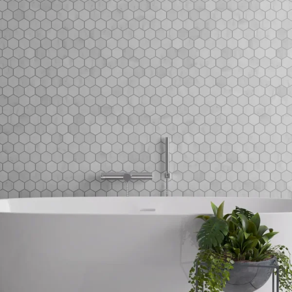 Carrara White Hexagon Mosaic Tile