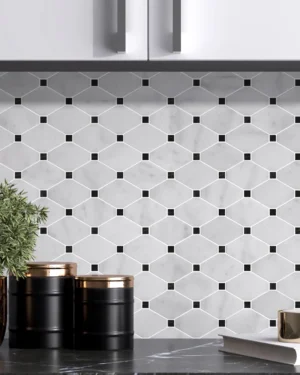 Carrara White Marble Diamond Mosaic Tile
