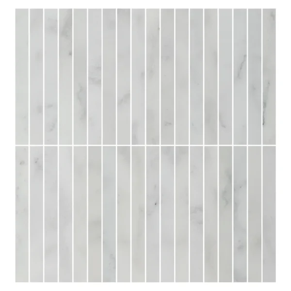 Carrara White Marble Kitkat Mosaic Tile - Image 2