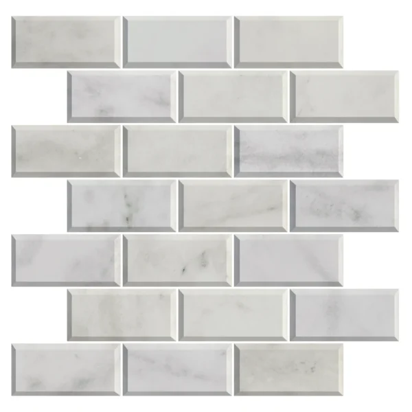 Carrara White Marble Metro Mosaic Tile - Image 2