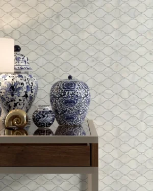 Carrara White Marble Teardrop Mosaic Tile