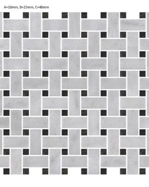 Carrara White - St Laurent Basketweave Mosaic Tile