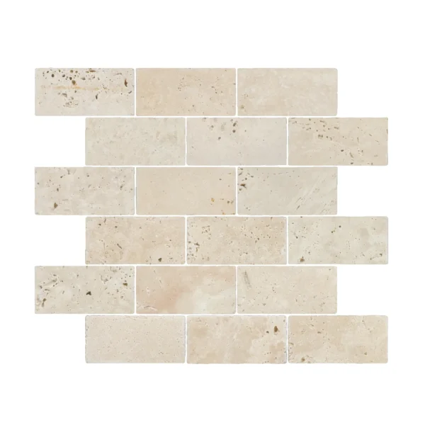 Lydia Classico Travertine Brick Mosaic Tile - Image 3