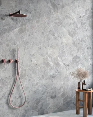 Silver Moon Hexagon Marble Tile
