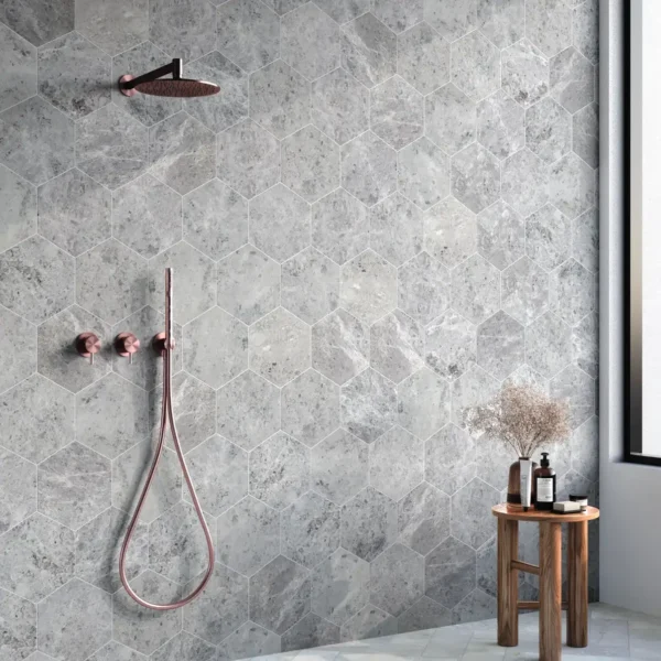 Silver Moon Hexagon Marble Tile