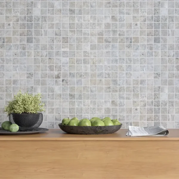 Silver Travertine Mosaic Tile