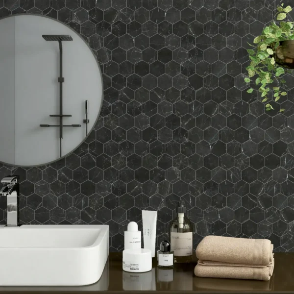 St Laurent Hexagon Marble Mosaic Tile