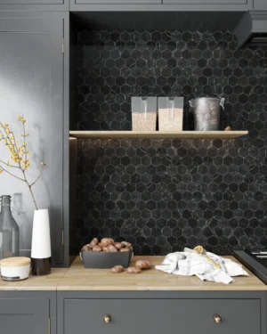 St Laurent Hexagon Marble Mosaic Tile